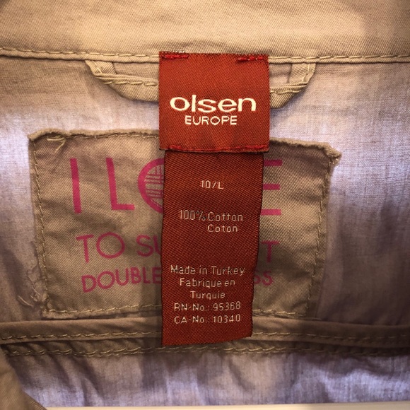SALE! π OLSEN short utility Trench Coat with embroidery π - Picture 5 of 13